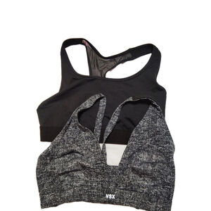 Victoria’s Secret Sport Bra Sz S Bundle Black & Gray Strappy & Black Racerback